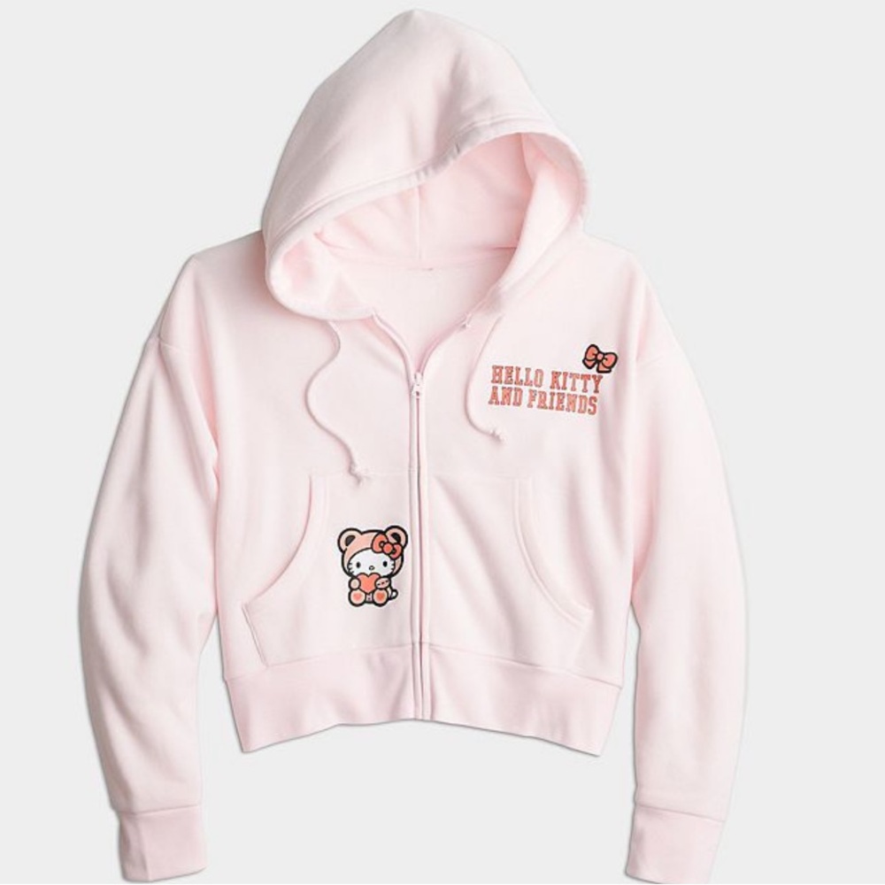 NWT Sanrio Hello Kitty and Friends Hoodie Full Zip Light Pink